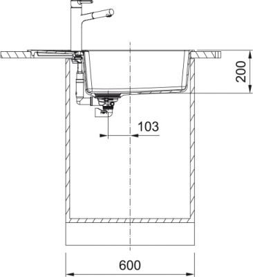 Plan 2 Evier Franke CNG 611-XLC BLANC MANU CENTRO 279115