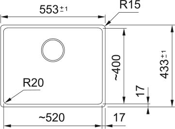 Plan 1 Evier Franke MRG 110-52 BLANC MANU MARIS 282351