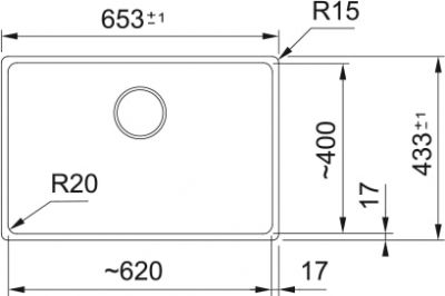 Plan 1 Evier Franke MRG 110-62 BLANC MANU MARIS 282535