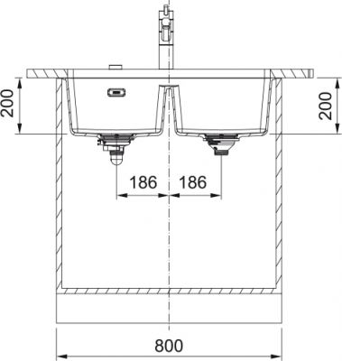 Plan 2 Evier Franke MRG 120-35-35 BLANC MANU MARIS 282948