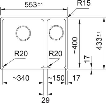 Plan 1 Evier Franke MRG 160-34-15 BLANC AUTO MARIS 282825