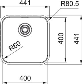 Plan 1 Evier Franke SRX 110-40 INOX MANU SMART 280197