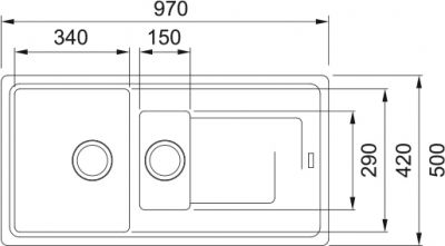 Plan Evier Franke TTD 651 BLANC MANU TITAN 022655