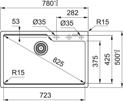 Plan Evier Franke UBG 610-72 BLANC AUTO URBIS 281095