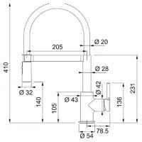 Plan Mitigeurs Lina Lina semi pro double jets chr/noir