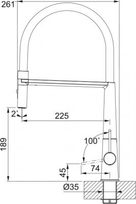 Plan 1 Mitigeur Franke ICON semi-PRO NOIR MAT ICON 276725