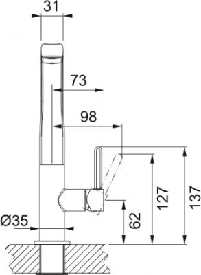 Plan 2 Mitigeur Franke SINOS douchette lev. Lat. Chrome SINOS 918317