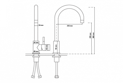 Plan Mitigeur de cuisine en inox a bec pivotant référence Courbet couleur inox brossé K127W 01 16 2