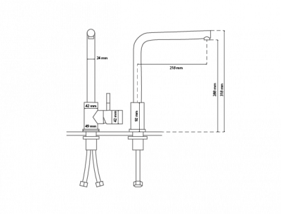 Plan Le Caravage mitigeur de cuisine en acier inoxydable avec bec pivotant en inox brossé K196 03 16 2