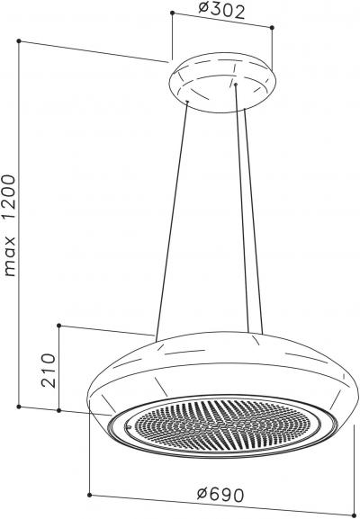 Plan Hotte en inox Luisiair Torino H90169018 couleur or