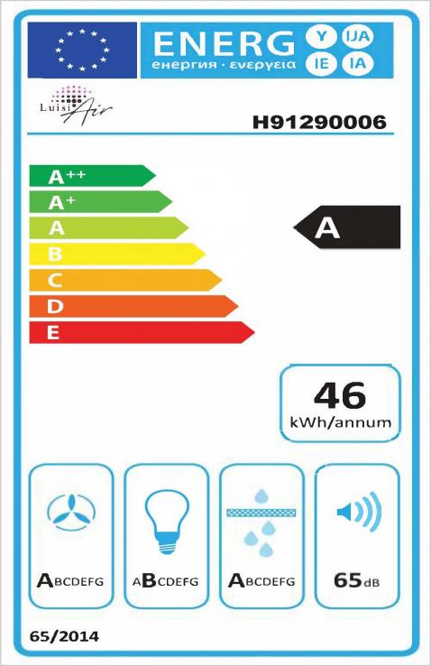 Vue 2 Hotte en inox + verre Luisiair Bergamo H91290006 couleur blanc