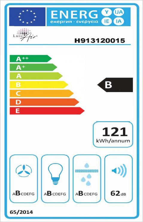 Vue 2 Hotte en inox Luisiair Aggio H913120015 couleur inox