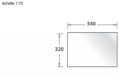 Plan Accessoires en inox Luisina Planche En Verre AEPLUV 002 couleur transparent sérigraphié 540x320