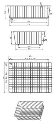 Plan Panier vaisselle en fil chromé Luisina Aepan810 015