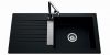 Evier en synthese Luisina Solaire EV296VEAP 009 finition naturalite couleur noir 1000x500 avec 1 cuve vidage automatique égouttoir réversible