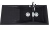 Evier en inox Luisina Cascade EV1521 119 finition luisidiam couleur magma 1160x500 avec 2 cuves vidage manuel égouttoir réversible