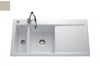 Evier en inox Luisina Amor EV5076G 208 finition luisiceram couleur magnolie 1000x510 avec 1.5 cuves vidage manuel