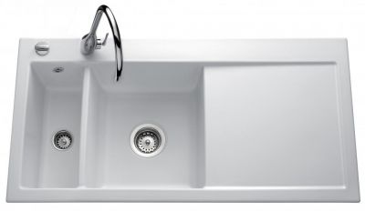  Evier en inox Luisina Amor EV5076G 006 finition luisiceram couleur polar 1000x510 avec 1.5 cuves vidage manuel