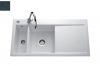 Evier en inox Luisina Amor EV5076G 218 finition luisiceram couleur nigra 1000x510 avec 1.5 cuves vidage manuel