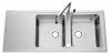 Evier en inox Luisina Fagotto EV5821 IMS finition luisinox couleur inox mini-structure 1170x510 avec 2 cuves vidage manuel égouttoir réversible