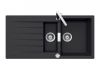Evier en inox Luisina Scala EV22411LC 118 finition luisigranit couleur nera 1000x500 avec 1.5 cuves vidage manuel égouttoir réversible