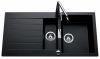 Evier en inox Luisina Scala EV22411LC 139 finition luisigranit couleur nero 1000x500 avec 1.5 cuves vidage manuel égouttoir réversible