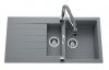 Evier en inox Luisina Scala EV22411LC 022 finition luisigranit couleur croma 1000x500 avec 1.5 cuves vidage manuel égouttoir réversible
