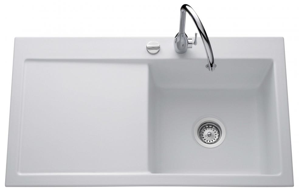  Evier en inox Luisina Amor EV5074D 006 finition luisiceram couleur polar 900x510 avec 1 cuve vidage manuel EV5074D