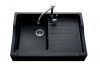 Evier en granit Luisina Esprit Chambord EV359 009 finition luisigranit couleur noir 895x610 avec 1 cuve vidage automatique