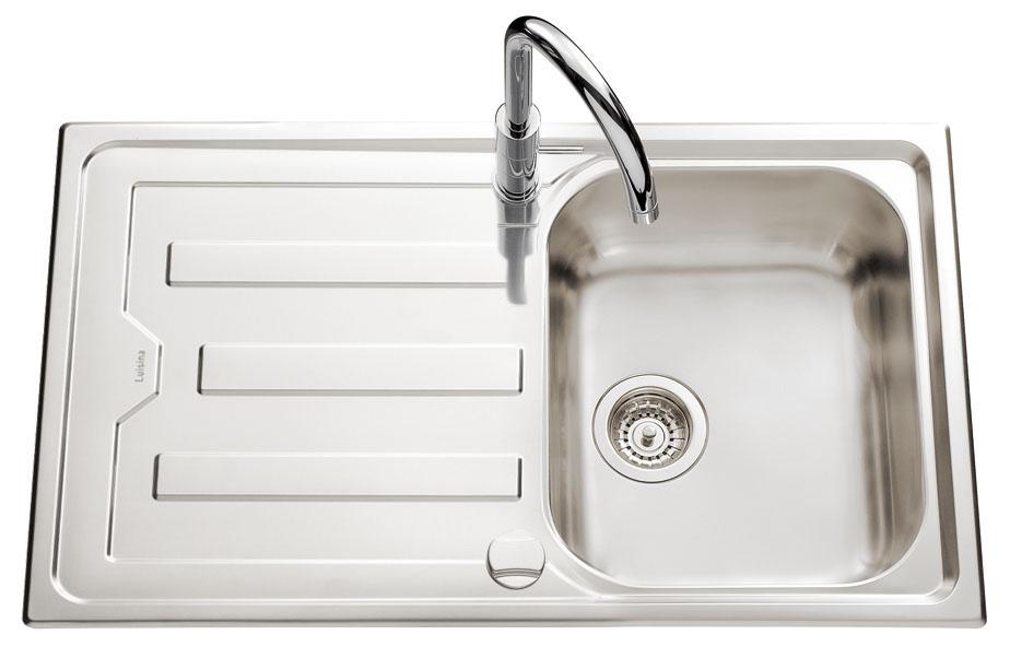  Evier en inox Luisina Nuance EV5701 IL couleur inox lisse 860x500 avec 1 cuve vidage manuel égouttoir réversible EV5701