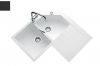 Evier en inox Luisina Eviers D'angle EV22431LC 139 finition luisigranit couleur nero 840x840 avec 2 cuves vidage manuel