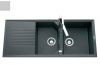 Evier en inox Luisina Soliste EV9621 022E finition luisigranit couleur grismetal 1160x500 avec 2 cuves vidage manuel égouttoir réversible