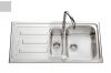 Evier en inox Luisina Nuance EV5711 IMS finition luisinox couleur inox mini-structure 1000x500 avec 1.5 cuves vidage manuel égouttoir réversible