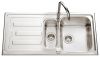 Evier en inox Luisina Nuance EV5711 IL finition luisinox couleur inox lisse 1000x500 avec 1.5 cuves vidage manuel égouttoir réversible
