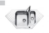  Evier en granit Luisina Eviers D'angle EV6831P IMS finition luisinox couleur inox mini-structure 980x500 avec 1.5 cuves vidage manuel