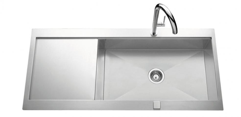  Evier en inox Luisina Adagio Plus EV56021E IL finition luisinox couleur inox lisse 1160x520 avec 1 cuve vidage manuel égouttoir réversible EV56021E