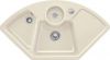 Evier en inox Luisina Eviers D'angle EV6708 02 KR finition luisiceram couleur crème 1075x600 avec 2.5 cuves vidage manuel