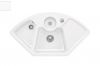 Evier en inox Luisina Eviers D'angle EV6708 02 KG finition luisiceram couleur snow white 1075x600 avec 2.5 cuves vidage manuel