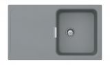  Evier en granit Luisina Wave EV8901 070 finition luisidiam couleur gris perle 860x510 avec 1 cuve vidage automatique égouttoir réversible