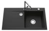Evier en inox Luisina Élégance EV5052D 023 finition luisiceram couleur gris anthracite 800x510 avec 1 cuve vidage manuel