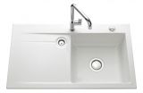  Evier en inox Luisina Élégance EV5052D 216 finition luisiceram couleur blanc brillant 800x510 avec 1 cuve vidage manuel