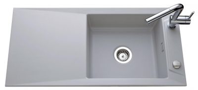  Evier en inox Luisina Secret EV5080 005 finition luisiceram couleur alu 1000x490 avec 1 cuve vidage manuel égouttoir réversible