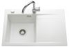 Evier en inox Luisina Élégance EV5054G 216 finition luisiceram couleur blanc brillant 800x510 avec 1 cuve vidage manuel