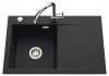 Evier en inox Luisina Élégance EV5054G 023 finition luisiceram couleur gris anthracite 800x510 avec 1 cuve vidage manuel