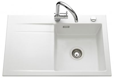  Evier en inox Luisina Élégance EV5054D 006 finition luisiceram couleur polar 800x510 avec 1 cuve vidage manuel