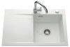  Evier en inox Luisina Élégance EV5054D 216 finition luisiceram couleur blanc brillant 800x510 avec 1 cuve vidage manuel