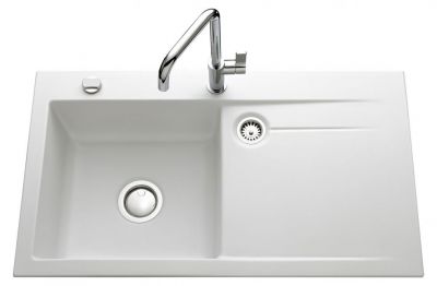  Evier en inox Luisina Élégance EV5052G 006 finition luisiceram couleur polar 800x510 avec 1 cuve vidage manuel