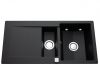 Evier en inox Luisina Epure Leds EVL2811PC 139 finition luisigranit couleur nero 1000x500 avec 1.5 cuves vidage manuel égouttoir réversible