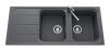 Evier en inox Luisina Fugue EV3921 022 finition luisigranit couleur croma 1160x500 avec 2 cuves vidage manuel égouttoir réversible