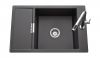 Evier en inox Luisina Forte EV1901P 068 finition luisidiam couleur stone 780x440 avec 1 cuve vidage automatique égouttoir réversible